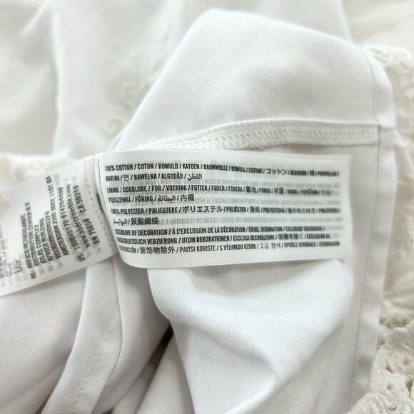 Abercrombie & Fitch White Off-Shoulder Eyelet Embroidered Dress Size Small EUC - Picture 6 of 6